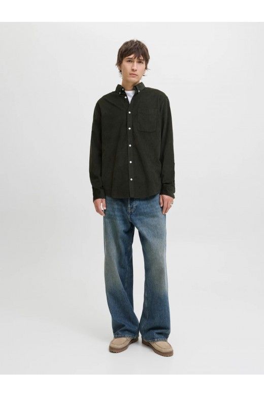 Camisa Comfort Fit em Bombazina Jack Jones Camisa Comfort Fit em Bombazina Jack Jones