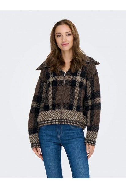 Casaco Malha Mulher MAROON com Zip ONLY