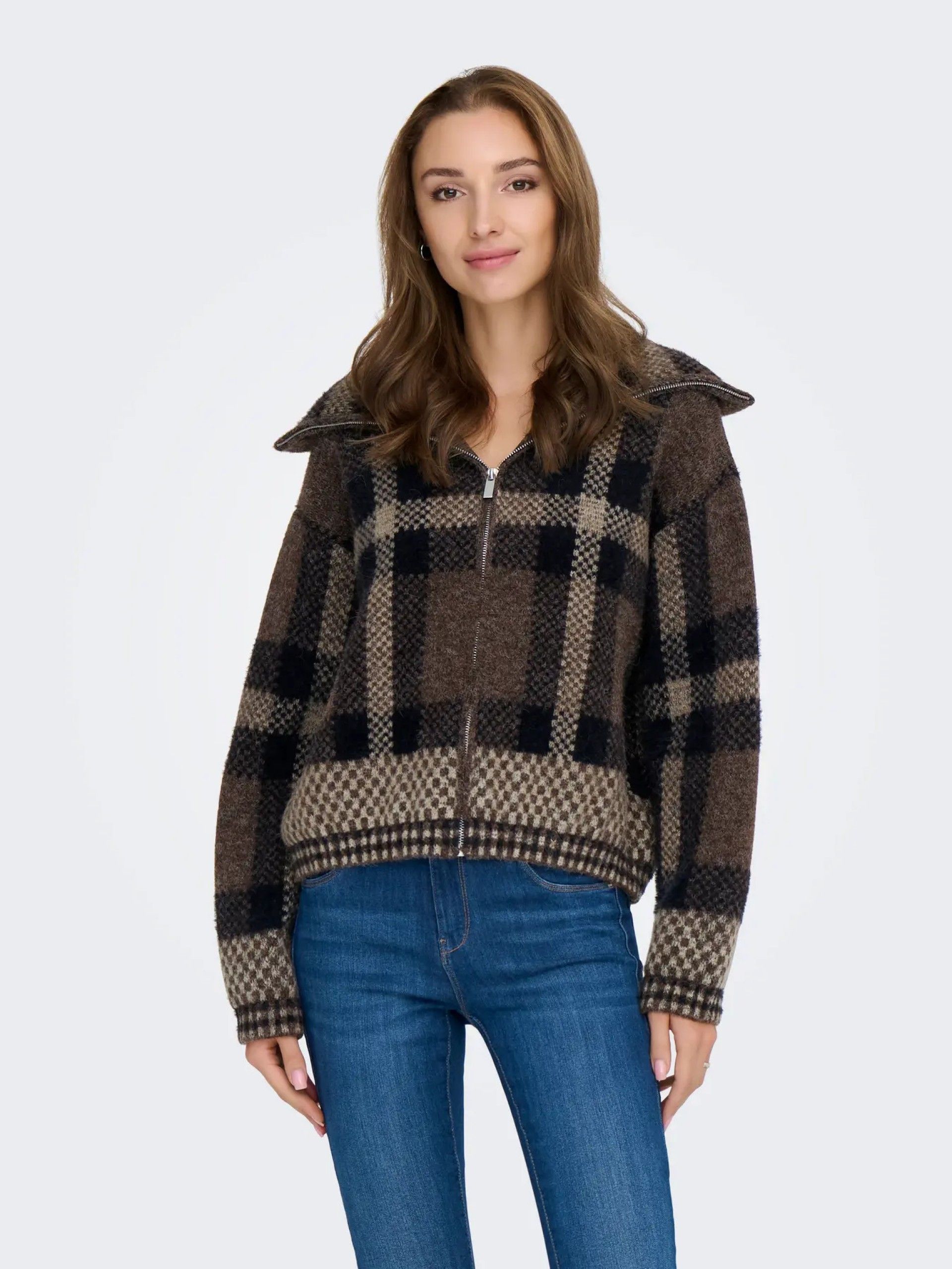 Casaco Malha Mulher MAROON com Zip ONLY