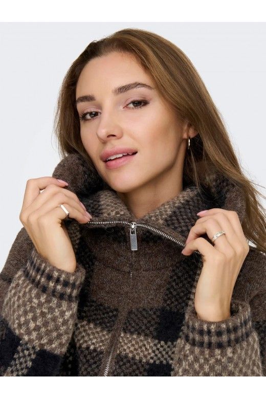 Casaco Malha Mulher MAROON com Zip ONLY Casaco Malha Mulher MAROON com Zip ONLY