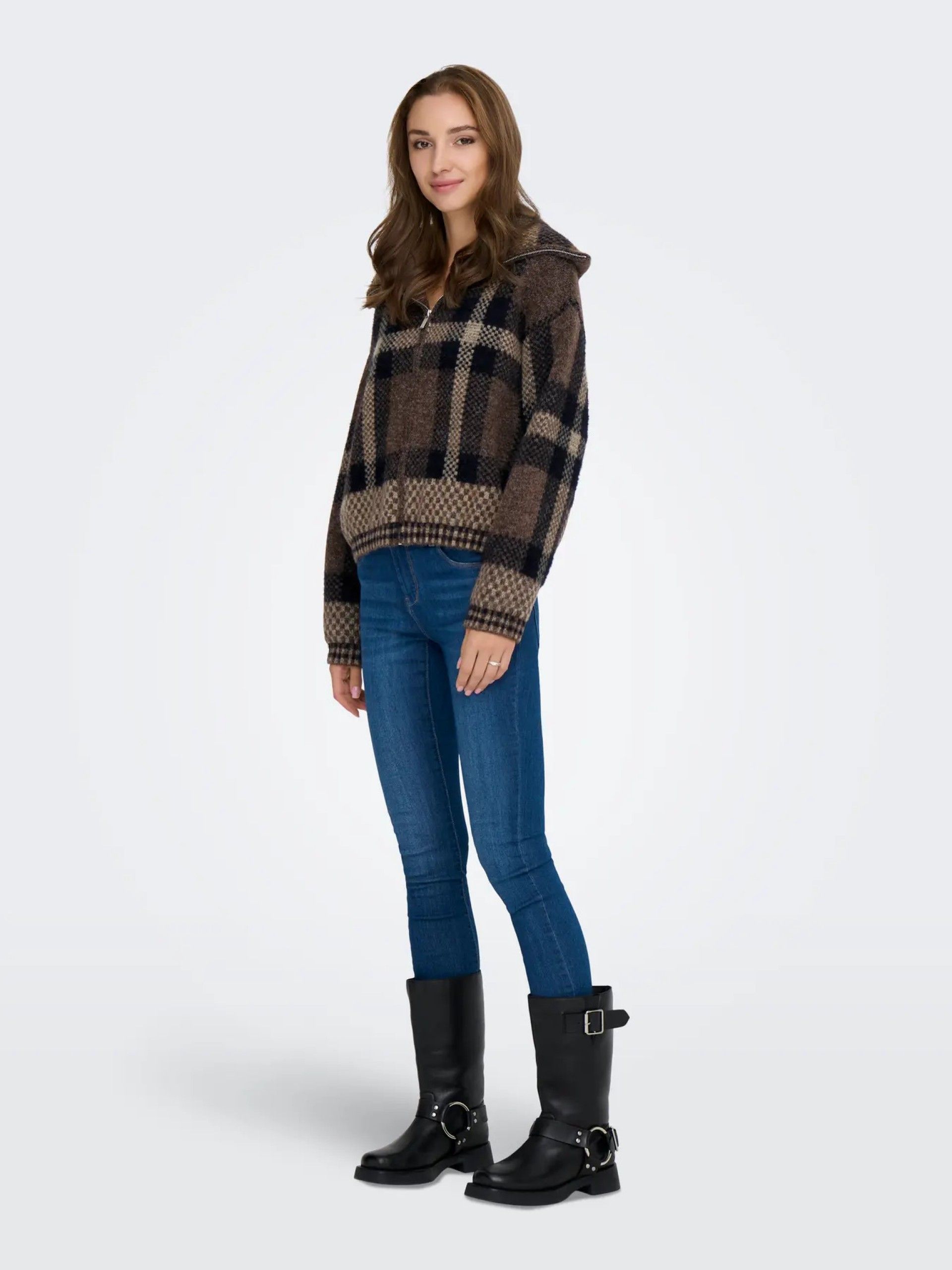 Casaco Malha Mulher MAROON com Zip ONLY