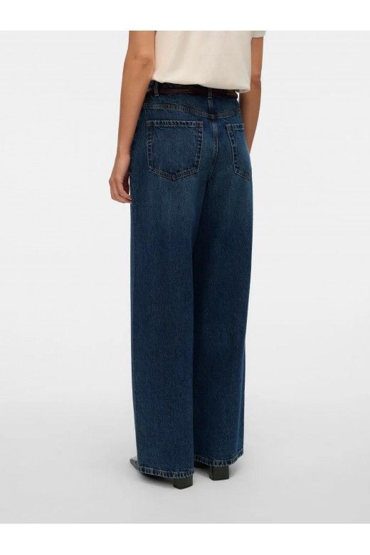 Calça Jeans Mulher RAE HR WIDE STUDS VERO MODA Calça Jeans Mulher RAE HR WIDE STUDS VERO MODA