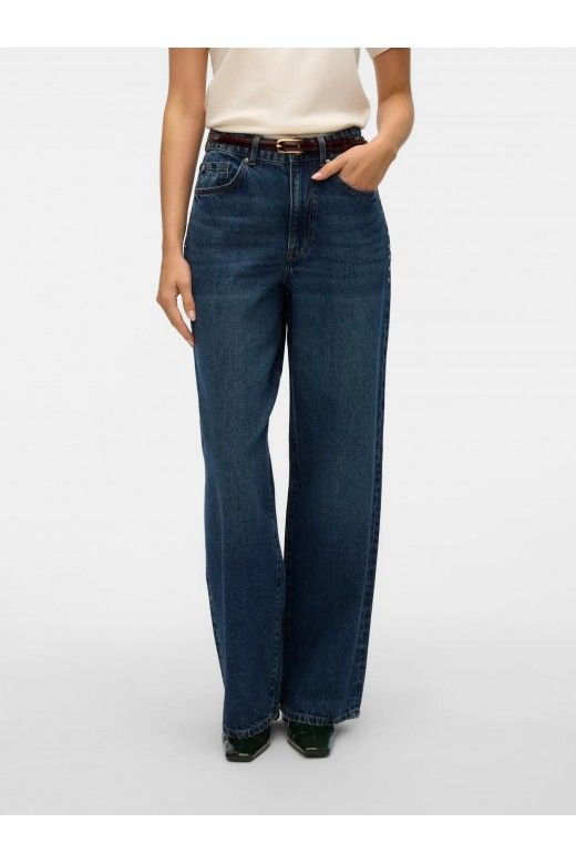 Calça Jeans Mulher RAE HR WIDE STUDS VERO MODA Calça Jeans Mulher RAE HR WIDE STUDS VERO MODA
