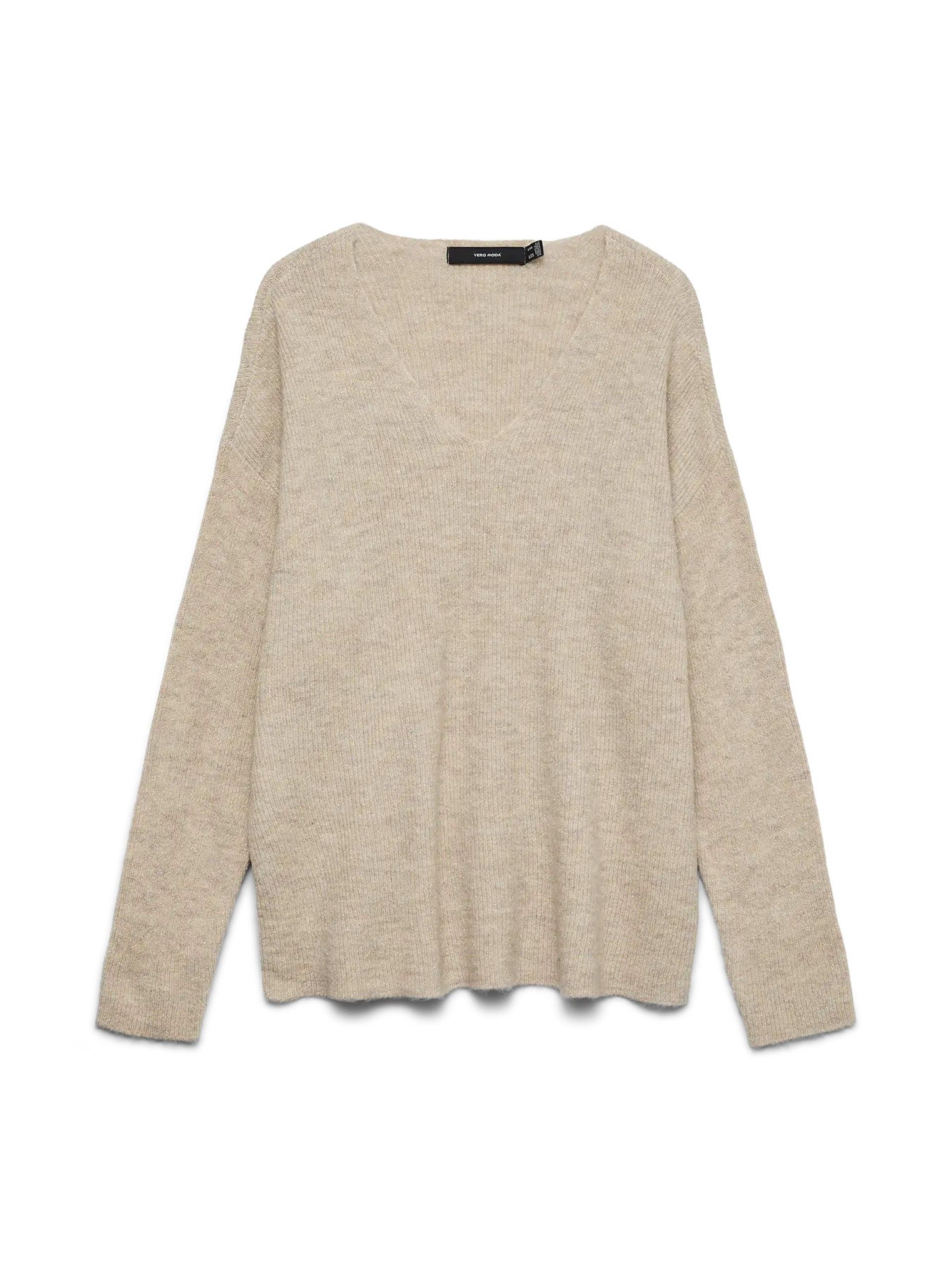 Camisola V Mulher CREWLEFILEGLITTER VERO MODA