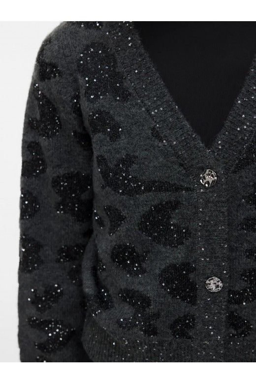 Casaco Mulher Malha ZUZU V Brilhantes VERO MODA Casaco Mulher Malha ZUZU V Brilhantes VERO MODA
