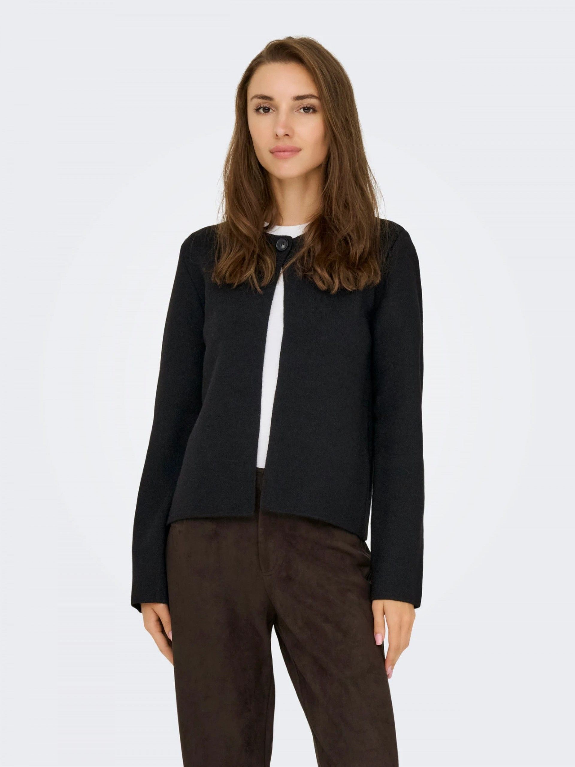 Casaco Mulher Malha Curto ANNELI Button ONLY