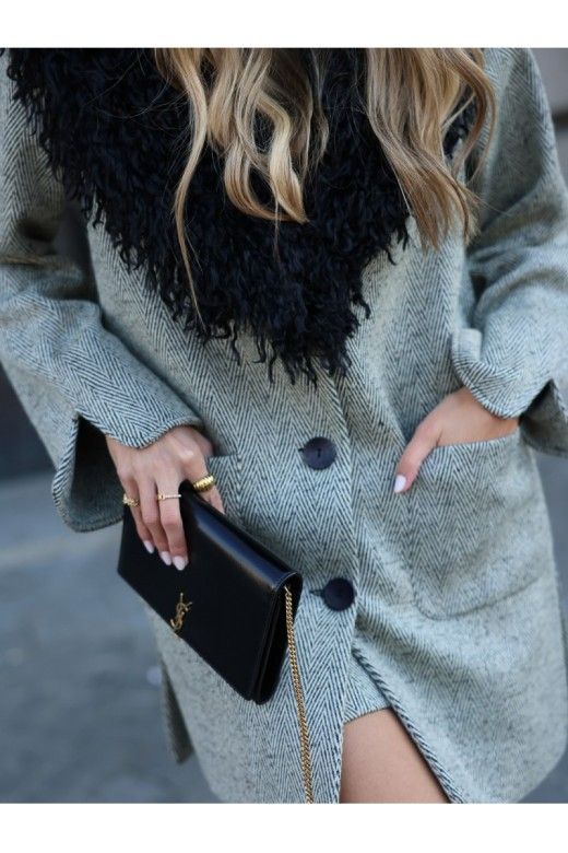 Casaco SCRIPTA Midi 255006 G/Pelos Casaco SCRIPTA Midi 255006 G/Pelos