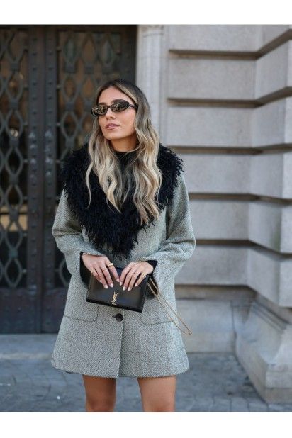 Casaco SCRIPTA Midi 255006 G/Pelos