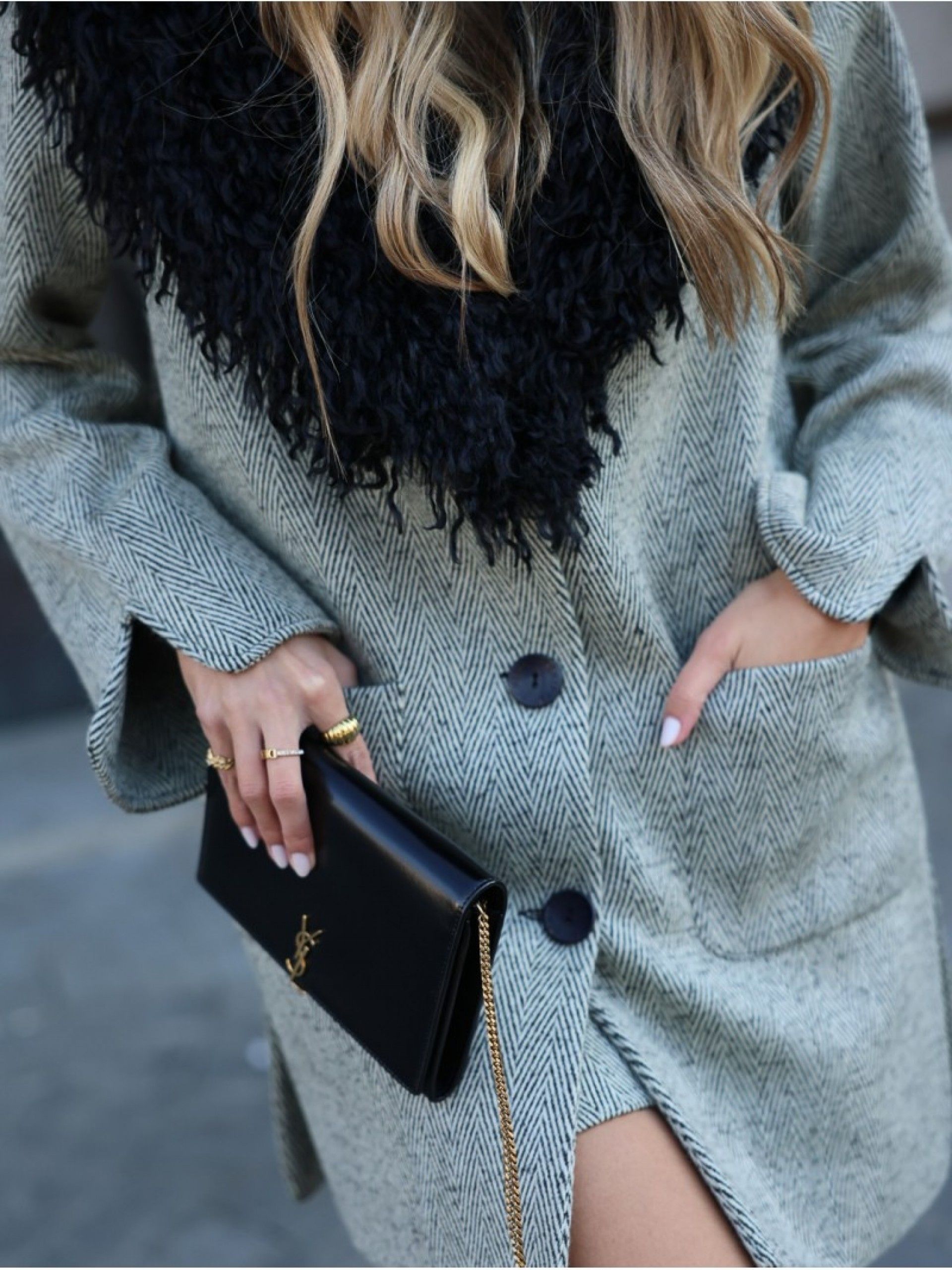 Casaco SCRIPTA Midi 255006 G/Pelos