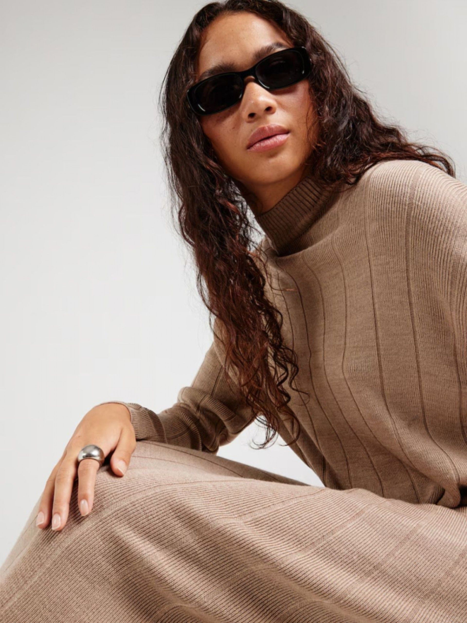 Vestido Malha Midi Gola Subida ONLY TESS