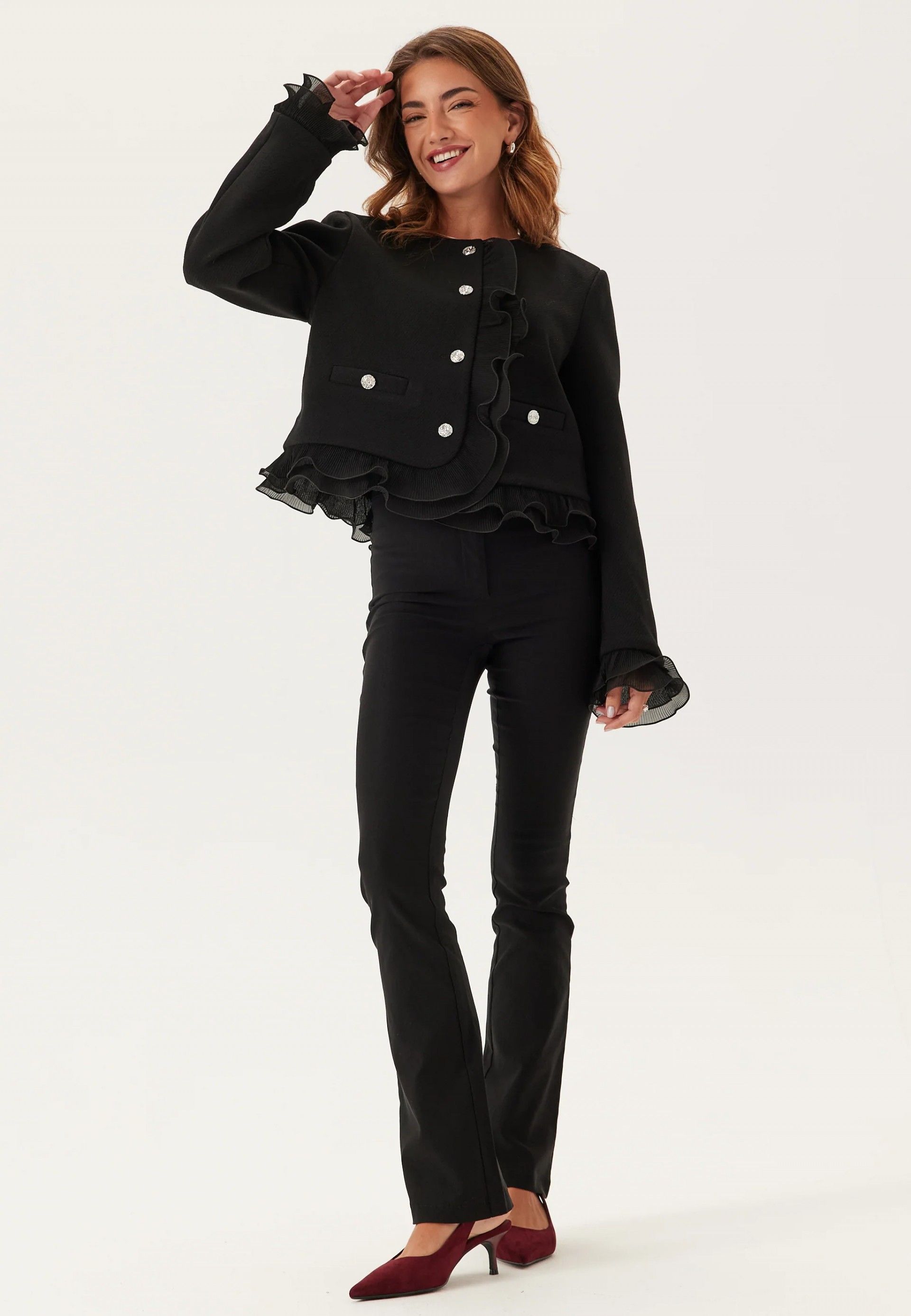 Casaco Mulher Chanel Folhos curto YAS FRINO