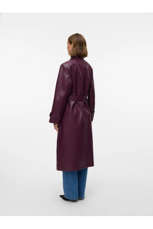 Casaco Gabardine Faux Leather Long MALIE VERO MODA Casaco Gabardine Faux Leather Long MALIE VERO MODA