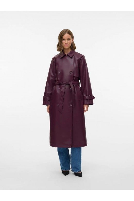 Casaco Gabardine Faux Leather Long MALIE VERO MODA Casaco Gabardine Faux Leather Long MALIE VERO MODA