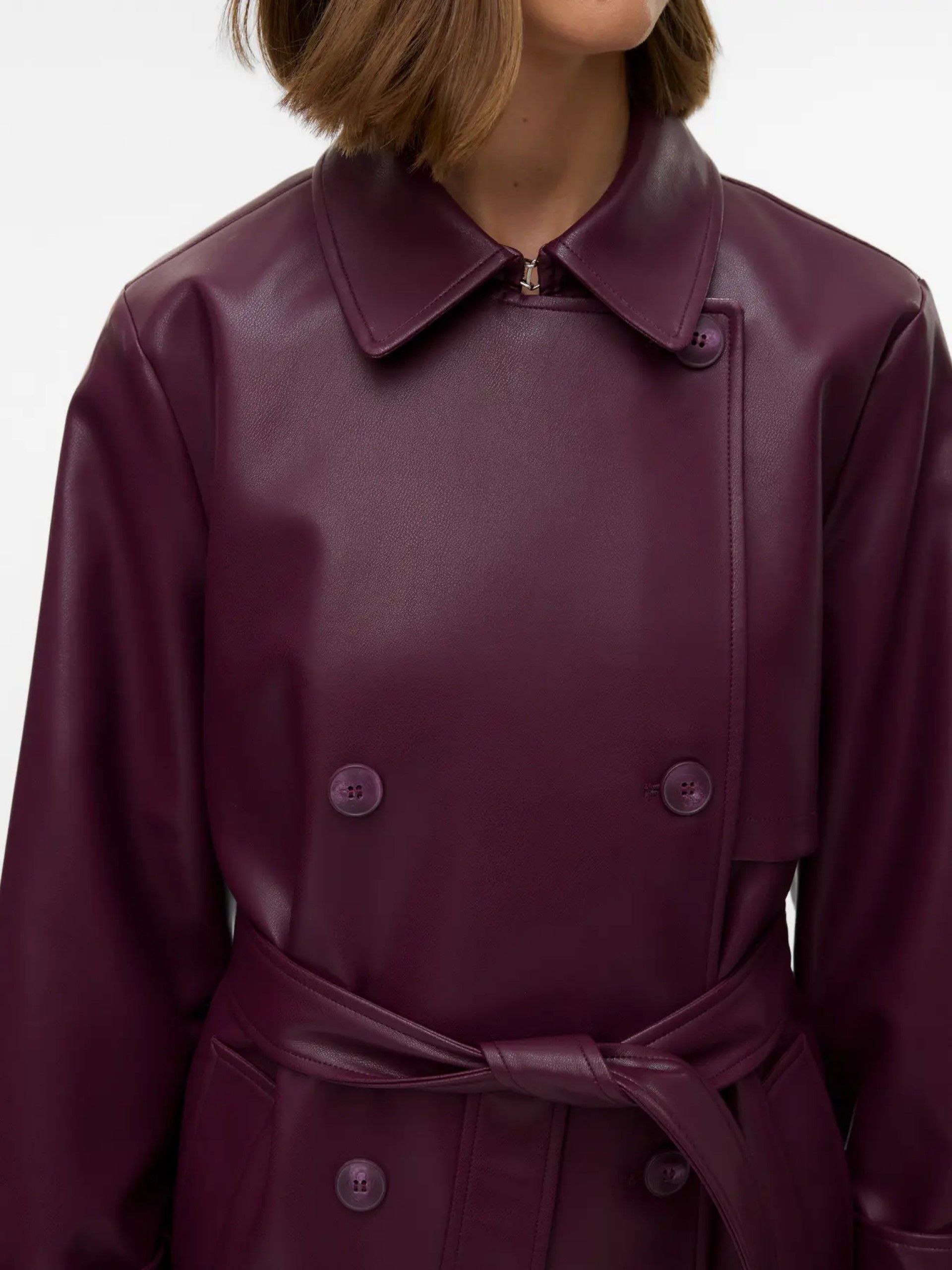 Casaco Gabardine Faux Leather Long MALIE VERO MODA