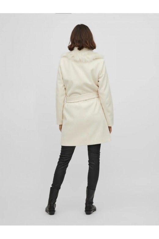 Casaco Mulher VILA METIL Gola Pelo cm cinto Casaco Mulher VILA METIL Gola Pelo cm cinto