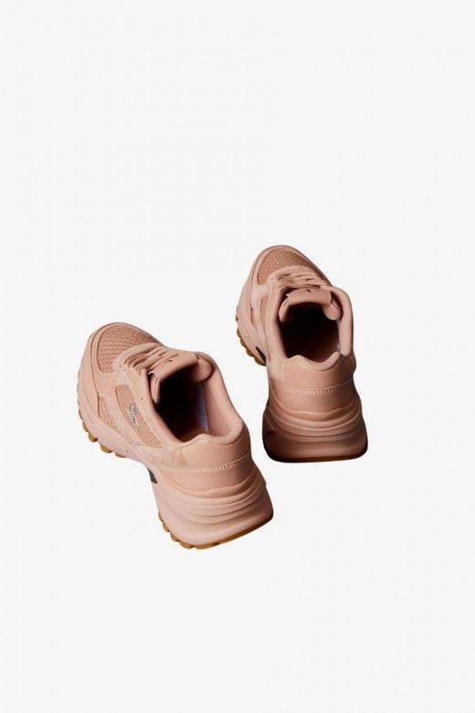 Sapatilhas Mulher Calvin Klein em Pele e Malha Respirável Sapatilhas Mulher Calvin Klein em Pele e Malha Respirável