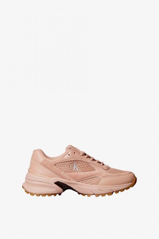 Sapatilhas Mulher Calvin Klein em Pele e Malha Respirável Sapatilhas Mulher Calvin Klein em Pele e Malha Respirável