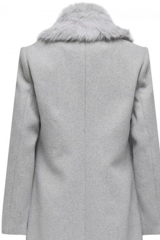 Casaco Mulher Comprido ANNIE Gola Pelo ONLY