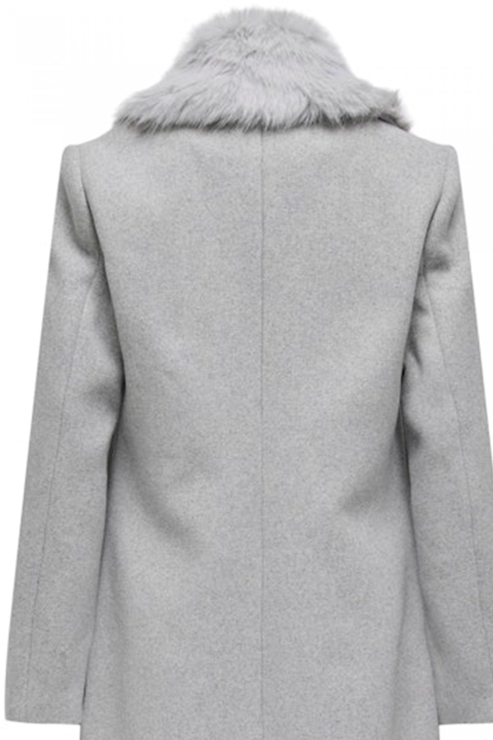 Casaco Mulher Comprido ANNIE Gola Pelo ONLY