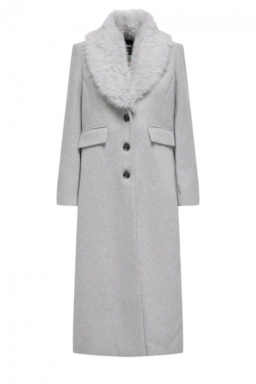 Casaco Mulher Comprido ANNIE Gola Pelo ONLY