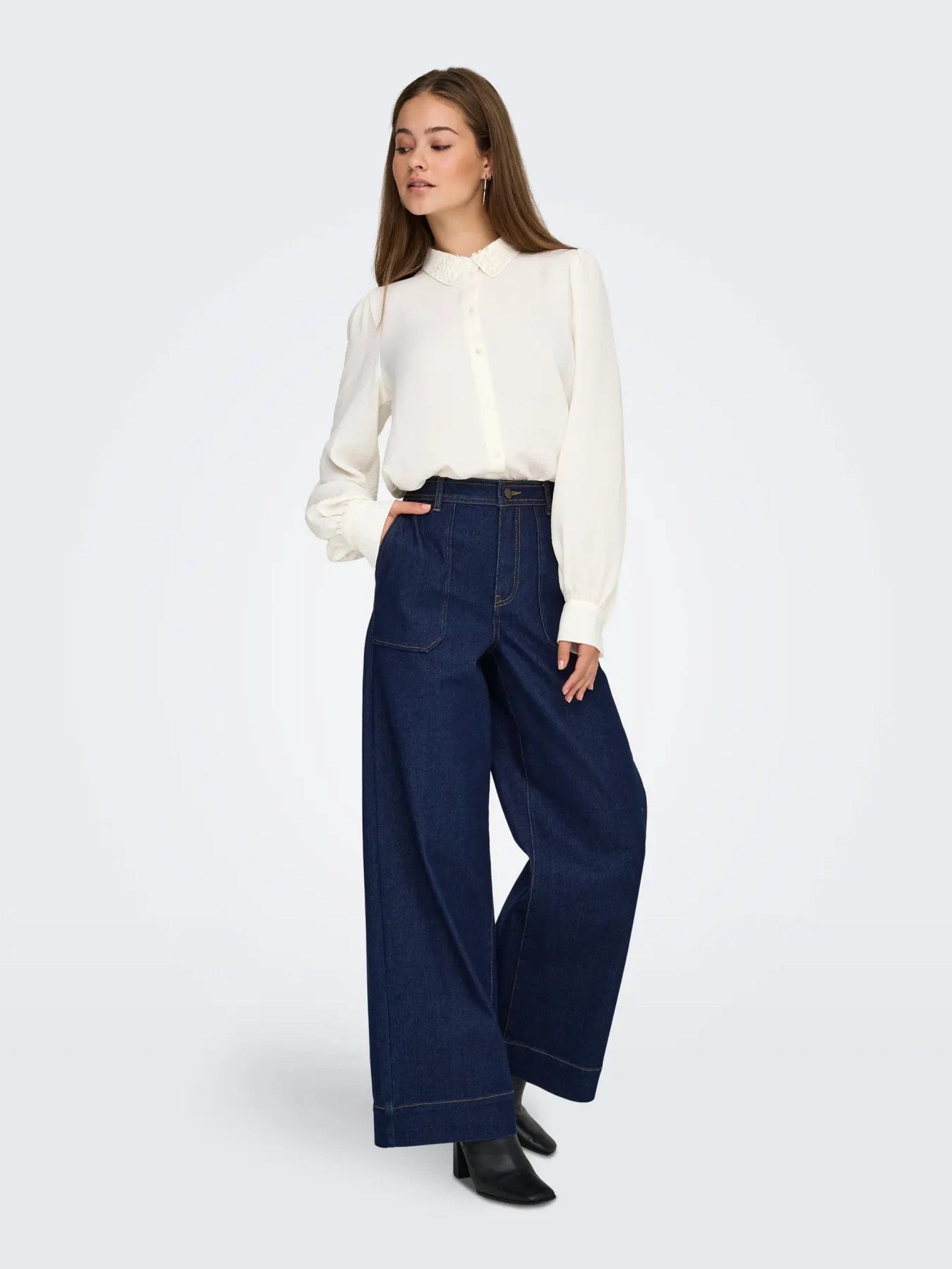 Calça Jeans Mulher VANNII HIGHWAIST Wide ONLY