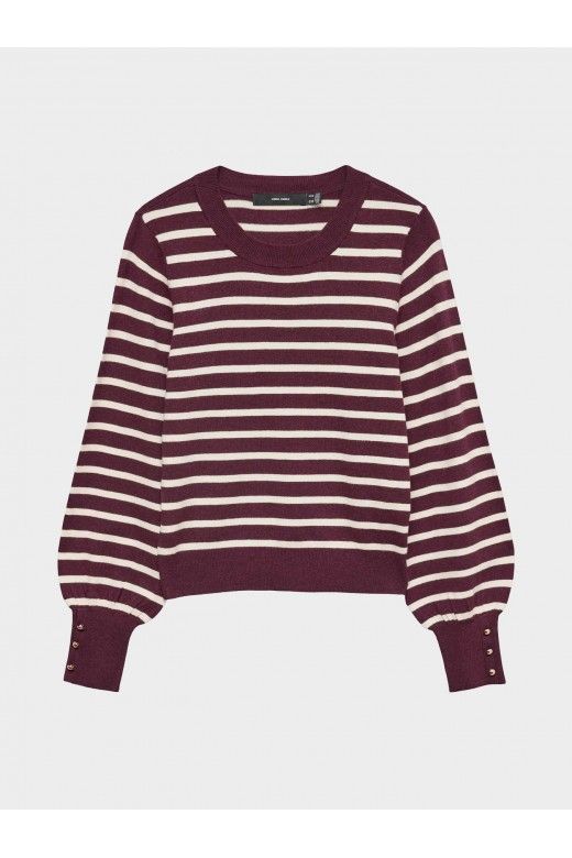 Camisola Mulher HAPPY Riscas Button VERO MODA Camisola Mulher HAPPY Riscas Button VERO MODA