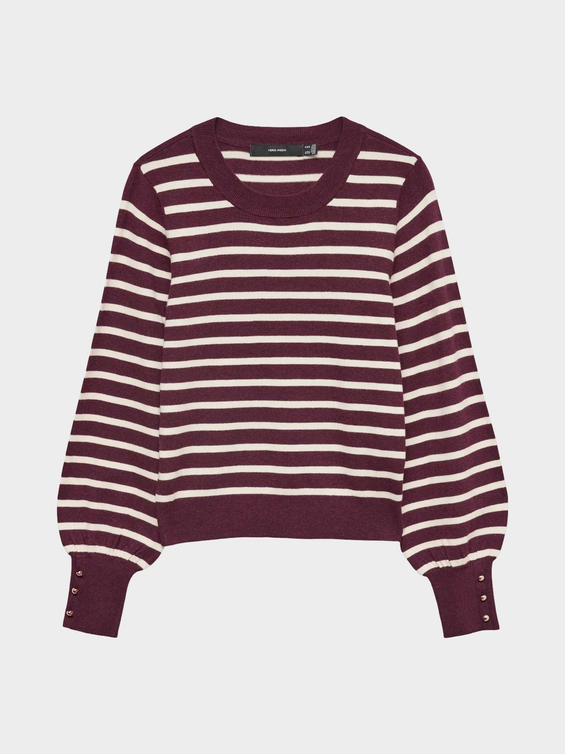 Camisola Mulher HAPPY Riscas Button VERO MODA