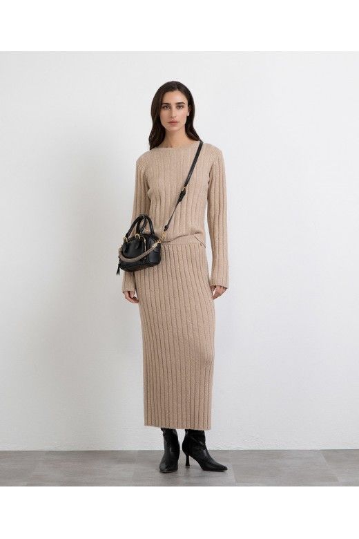 Saia Malha Misto Lana Lourex MARKUP