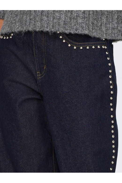 Cala Jeans Mulher HOPE HW Wide Stud Fold Up ONLY