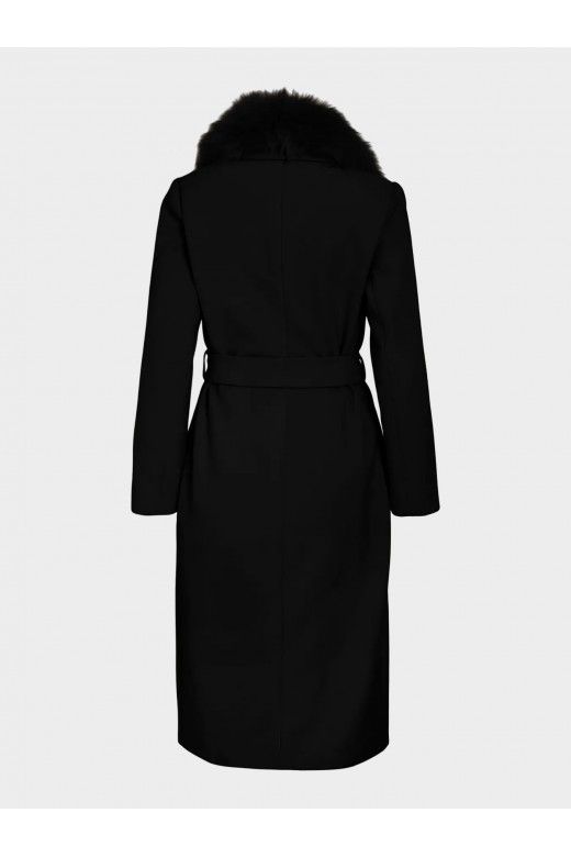 Casaco Mulher Long METIL Gola Pelo VILA Casaco Mulher Long METIL Gola Pelo VILA