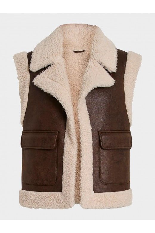 Colete Mulher RISI com Pelo Ovelha VILA Colete Mulher RISI com Pelo Ovelha VILA