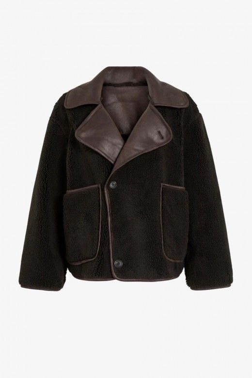 Casaco Mulher Kadera Pele Ecolgica com Forro Sherpa  Vila Clothes