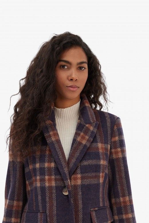 Casaco Mulher Long Xadrez CORIS ONLY Casaco Mulher Long Xadrez CORIS ONLY