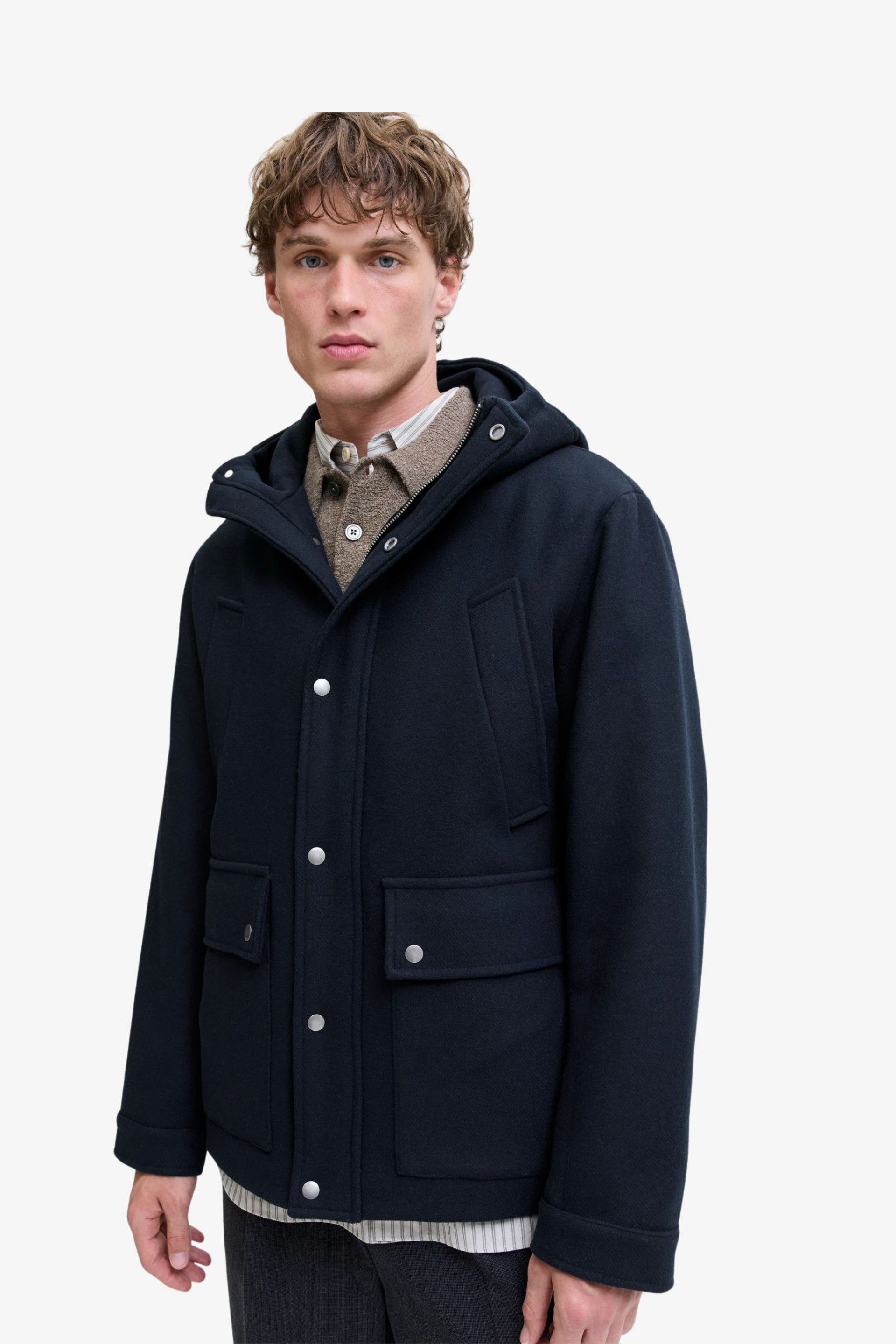 Casaco Homem WOOL Blend Capuz BLAJESS Jack Jones