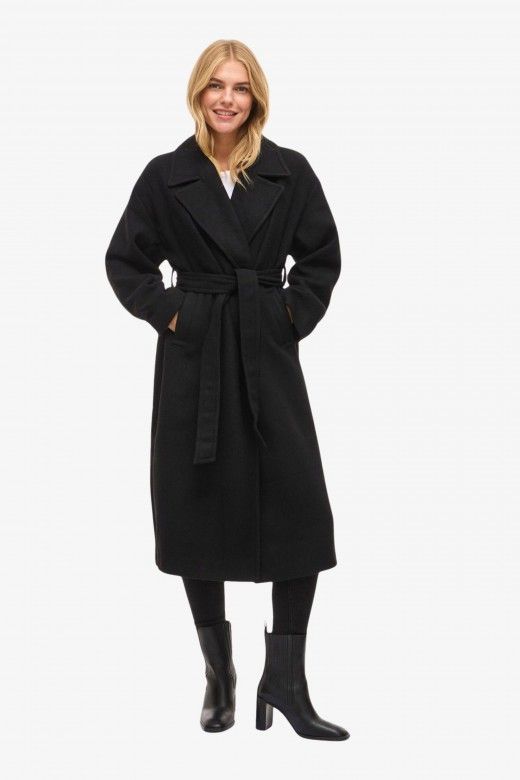 Casaco Mulher FIKKA Lã Comprido VILA Casaco Mulher FIKKA Lã Comprido VILA