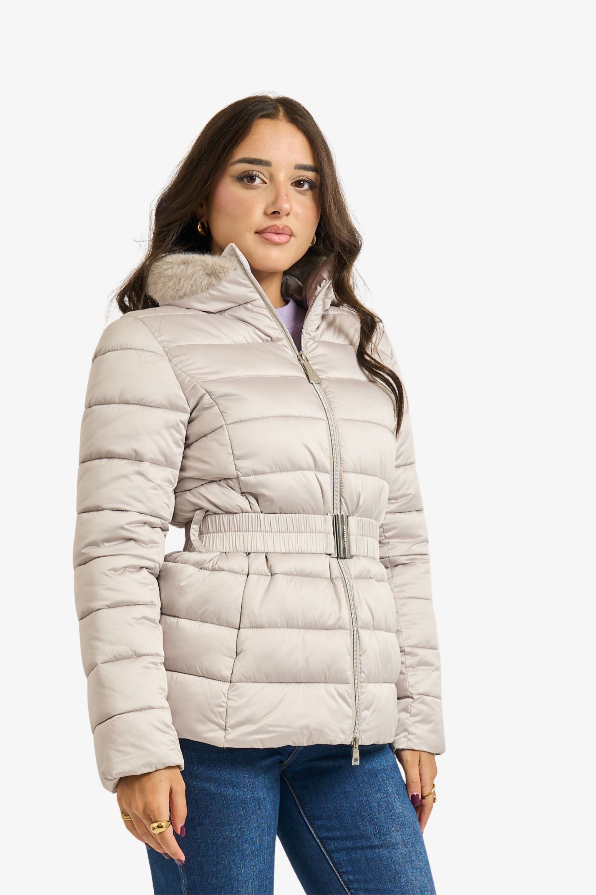 Casaco Mulher Pelo na Gola Acolchoado MARKUP