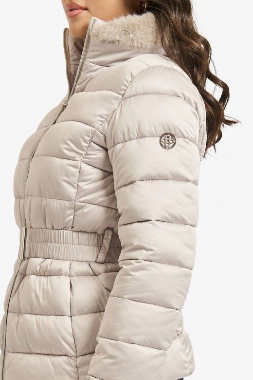 Casaco Mulher Pelo na Gola Acolchoado MARKUP Casaco Mulher Pelo na Gola Acolchoado MARKUP