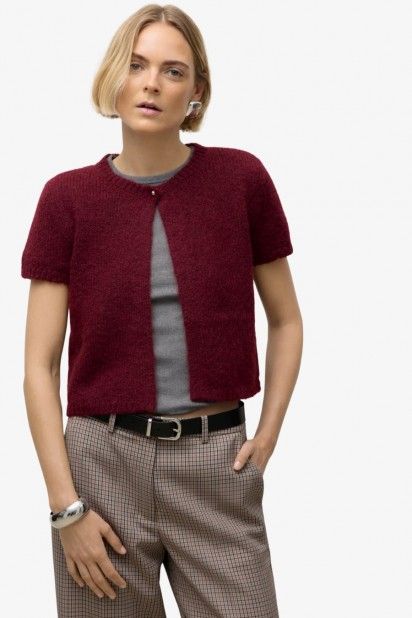 Casaco Malha Mulher curto SILIA AWARE Casaco Malha Mulher curto SILIA AWARE