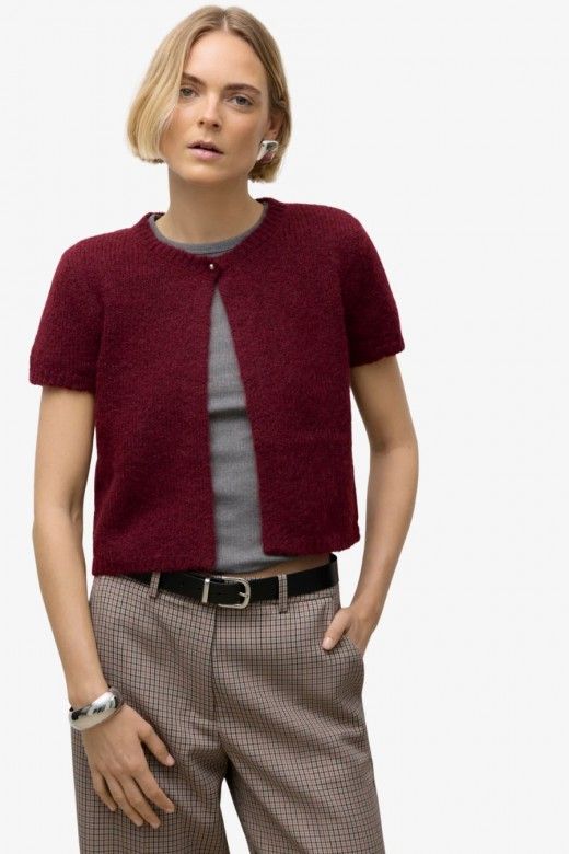 Casaco Malha Mulher curto SILIA AWARE Casaco Malha Mulher curto SILIA AWARE