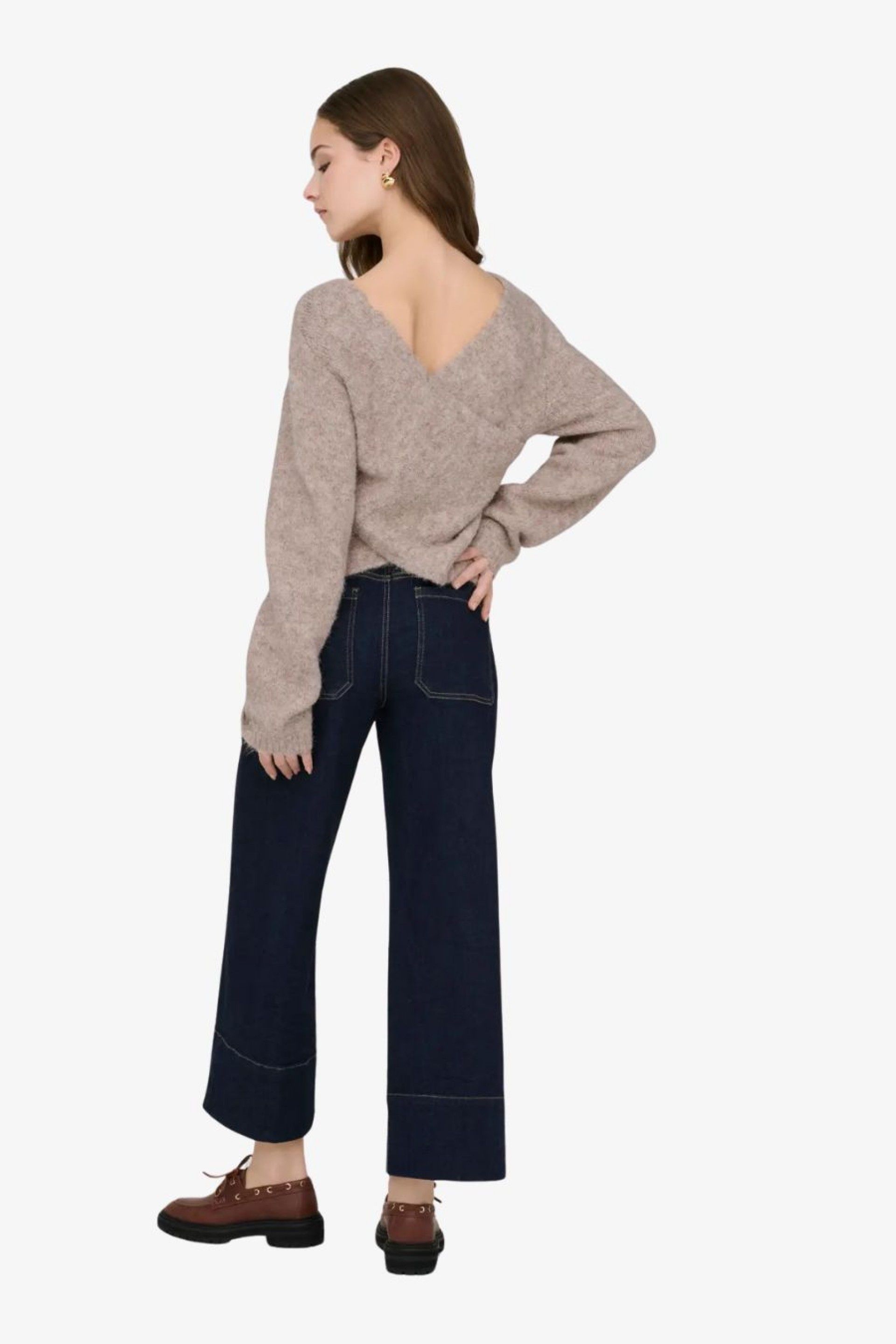 Camisola Reversível de Malha Decote em V Zaggie ONLY