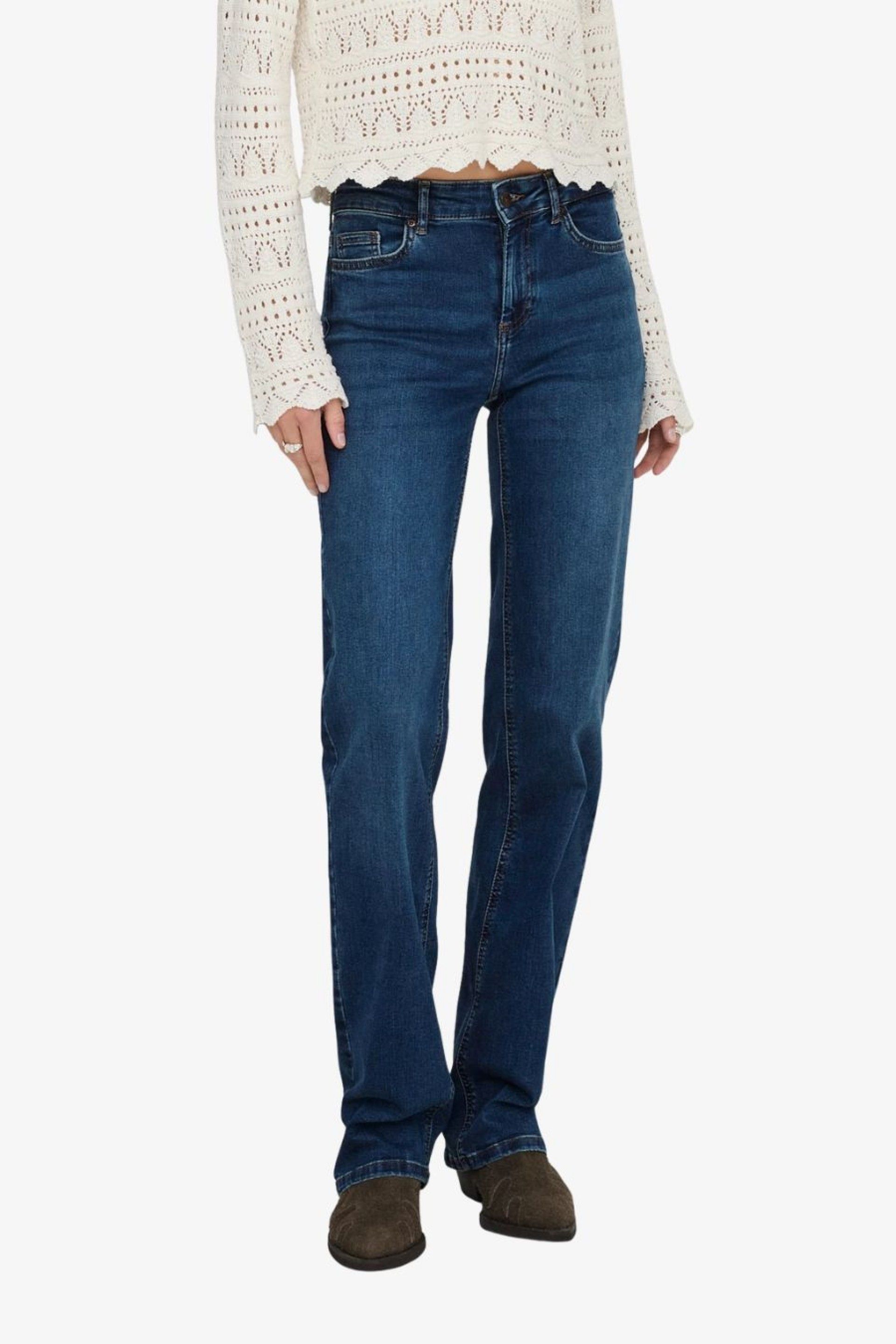 Calça Jeans Mulher BLUSHH MID STRAIGHT ONLY