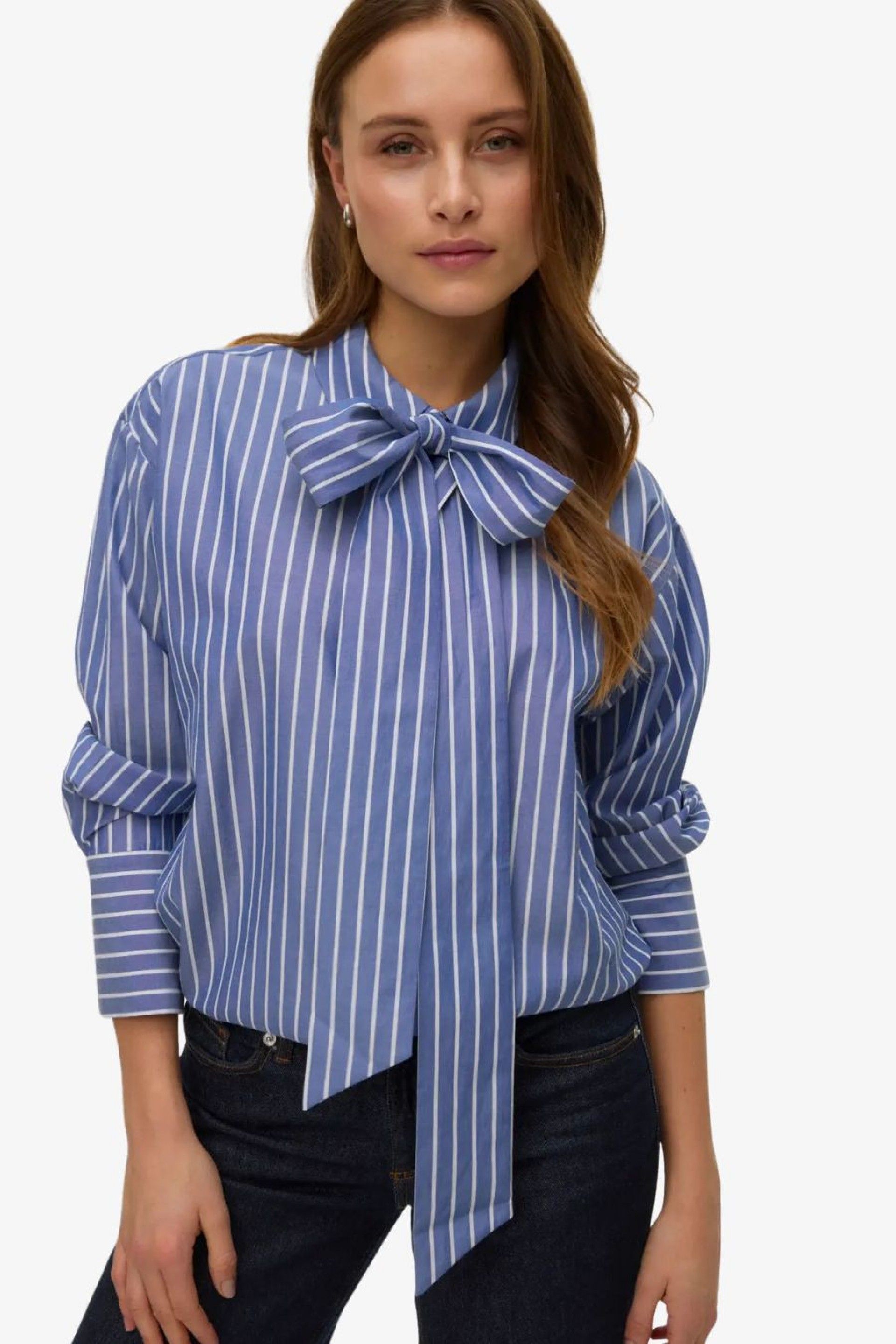 Blusa VERO MODA ISLUNN Riscas com laço