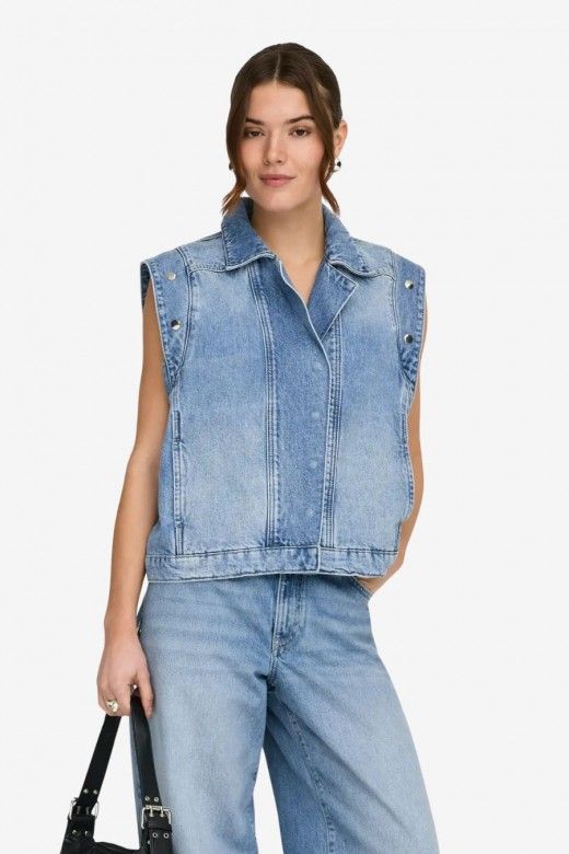 Colete Jeans FINLEY Big Stud ONLY Colete Jeans FINLEY Big Stud ONLY