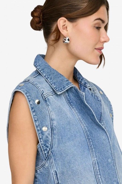 Colete Jeans FINLEY Big Stud ONLY