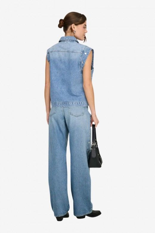 Colete Jeans FINLEY Big Stud ONLY