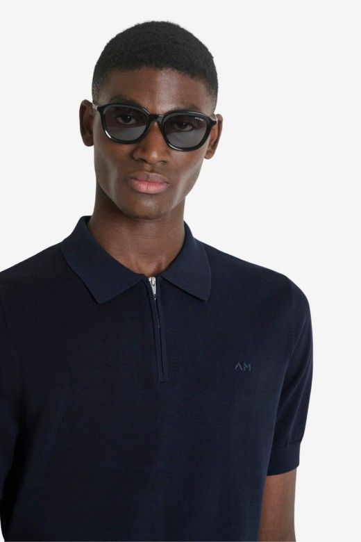 Polo Malha ANTONY MORATO Zip Regular Fit MMSW01596 YA200076 Polo Malha ANTONY MORATO Zip Regular Fit MMSW01596 YA200076