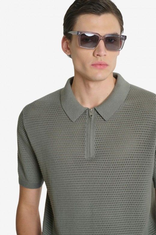 Polo Malha Zip ANTONY MORATO Regular Fit MMSW01590 FA200082 Polo Malha Zip ANTONY MORATO Regular Fit MMSW01590 FA200082