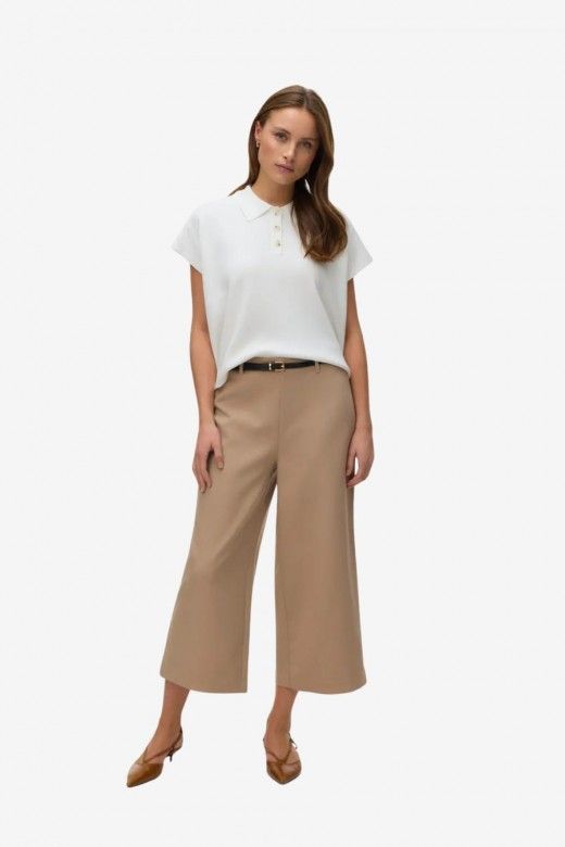 Cal�a Mulher Culotte Belt ELMA HW Wide VERO MODA