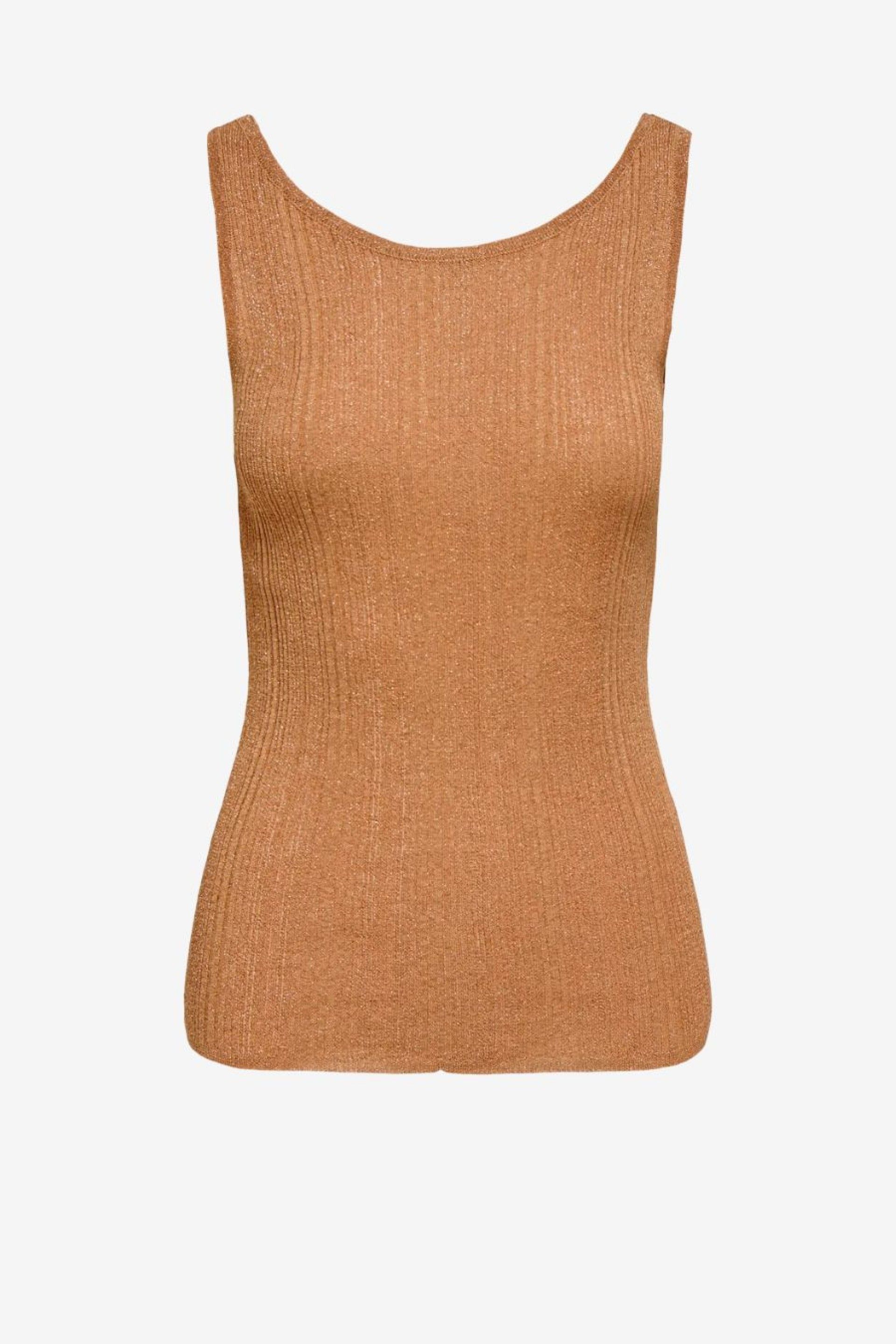 ONLY Anna Glitter Revers Rib Top Mulher