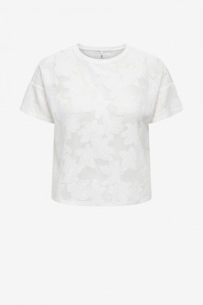 ONLY Mirabella Lace T-Shirt Mulher ONLY Mirabella Lace T-Shirt Mulher